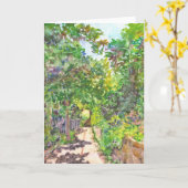 Het Engelse Wenskaart van de Waterverf van de Kaart (Gele Bloem)