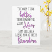 Het enige dat beter is dan jou als mijn moeder te kaart (Gele Bloem)