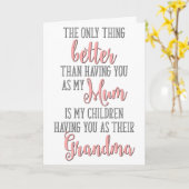 Het enige dat beter is dan jou als mijn moeder te  kaart (Gele Bloem)