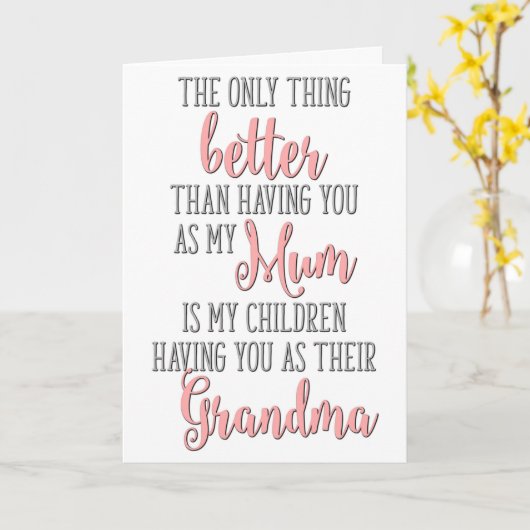 Het enige dat beter is dan jou als mijn moeder te  kaart (Gele Bloem)