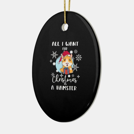 Het enige dat ik wil is een hamster. keramisch ornament (Links)