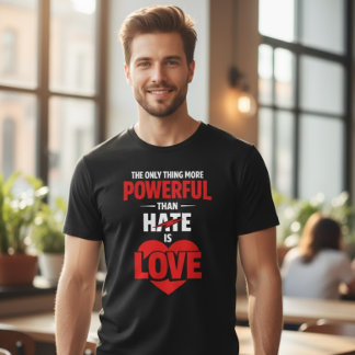 Het enige dat machtiger is dan haat is liefde t-shirt