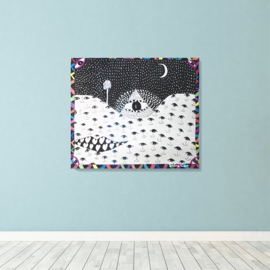 Het enige dat ogen ziet canvas afdruk (Insitu (Houten vloer))