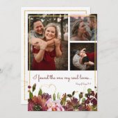 Het enige kind vindt 3 foto van Bourgogne Gold Save The Date (Voorkant / Achterkant)