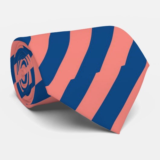 Het enige koraal en koninklijk gestreept Stropdas  (Opgerold)