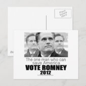 Het enige Man dat Amerika kan redden - Romney 2012 Briefkaart (Voorkant / Achterkant)