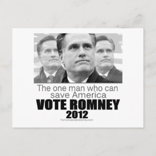 Het enige Man dat Amerika kan redden - Romney 2012 Briefkaart