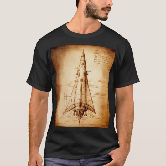Het enige Raketontwerp van Leonardo da Vinci T-shirt (Voorkant)