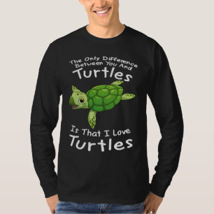 het enige verschil tussen jou en turles schildpadd t-shirt
