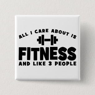 Het enige waar ik om geef is fitness - grappige fi vierkante button 5,1 cm