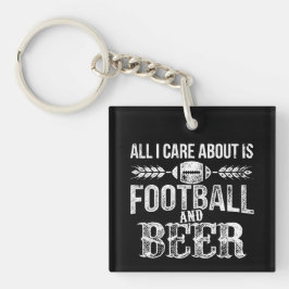 Het enige waar ik om geef is Football en bier Sleutelhanger