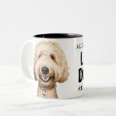 Het enige waar ik om geef is...Labradoodle Tweekleurige Koffiemok (Voorkant links)