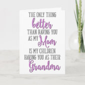 Het enige wat beter is dan jou als mijn moeder te kaart (Voorkant)