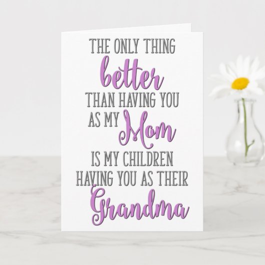 Het enige wat beter is dan jou als mijn moeder te kaart (Kleine Plant)