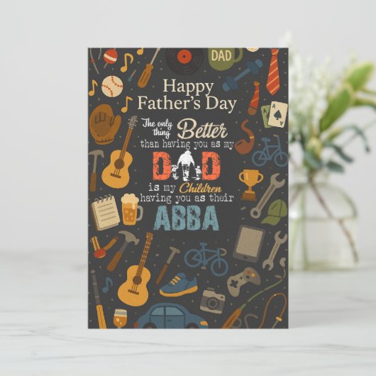 Het enige wat beter is dan jou als mijn vader Abba Kaart (Staand voorkant)