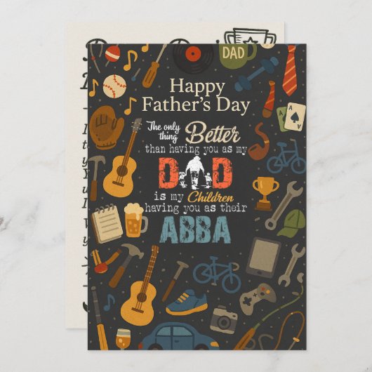 Het enige wat beter is dan jou als mijn vader Abba Kaart (Voorkant / Achterkant)