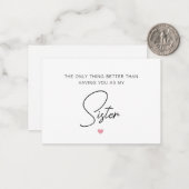 Het enige wat beter is dan jou te hebben, zwangers notitiekaartje (Voorkant / Achterkant in situ)