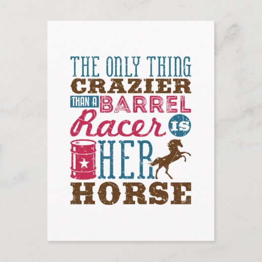Het enige wat Crazier is dan Barrel Racer is haar Briefkaart (Voorkant)