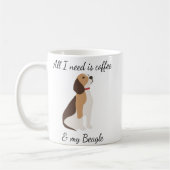 Het enige wat ik nodig heb is koffie en mijn Beagl Koffiemok (Links)