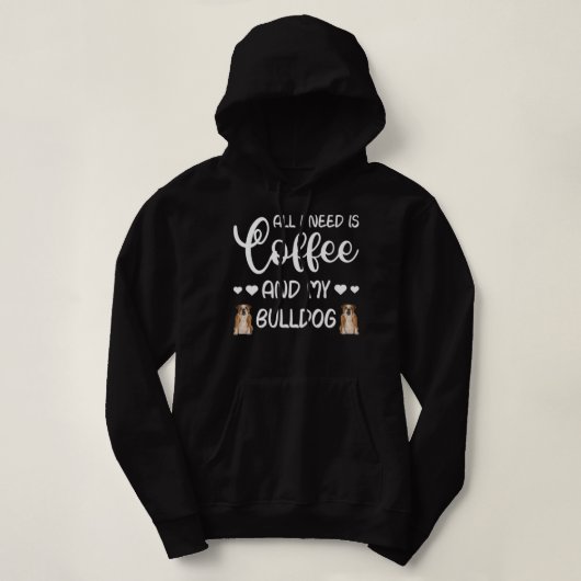Het enige wat ik nodig heb is koffie en m'n borst. hoodie (Design voorkant)
