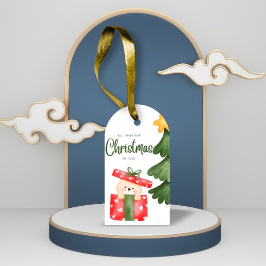 Het enige wat ik voor Kerstmis wens is jou kat cad Cadeaulabel