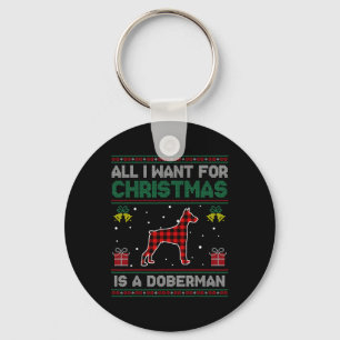 Het enige wat ik voor Kerstmis wil is een doberman Sleutelhanger
