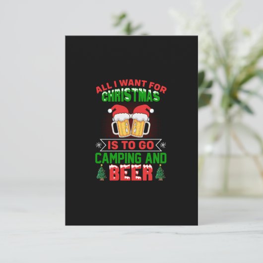 Het enige wat ik voor Kerstmis wil is kamperen en Kaart (Staand voorkant)