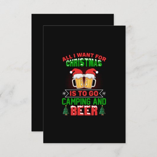 Het enige wat ik voor Kerstmis wil is kamperen en Kaart (Voorkant / Achterkant)