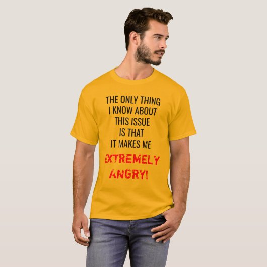 "HET ENIGE WAT IK WEET OVER DIT ONDERWERP..." T-SHIRT (Voorkant volledig)