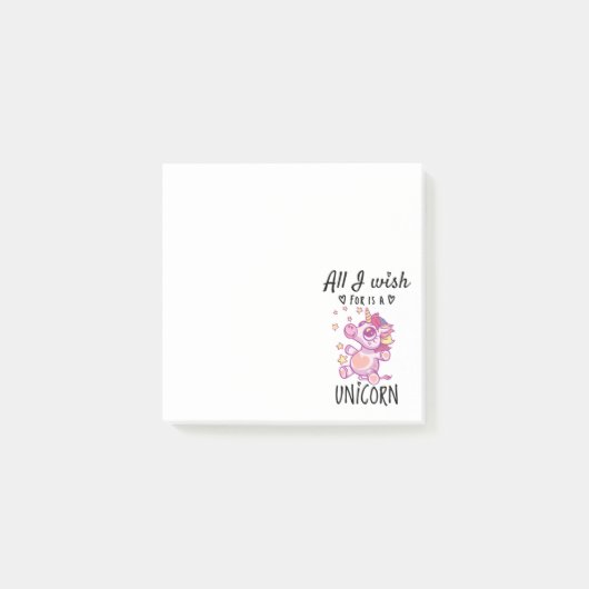 Het enige wat ik wens is een Eenhoorn Post-it® Notes (Voorkant)