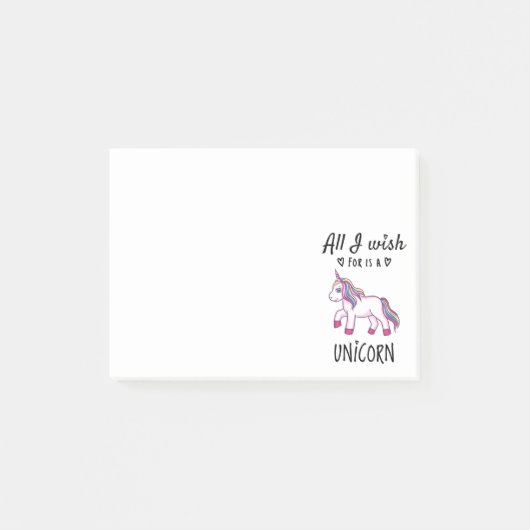 Het enige wat ik wens is een Eenhoorn Post-it® Notes (Voorkant)