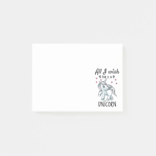 Het enige wat ik wens is een Eenhoorn Post-it® Notes (Voorkant)