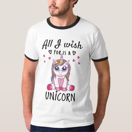 Het enige wat ik wens is een Eenhoorn T-shirt (Voorkant)