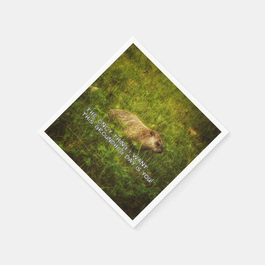 Het enige wat ik wil, is deze Groundhog Day napkin Servetten (Hoek)