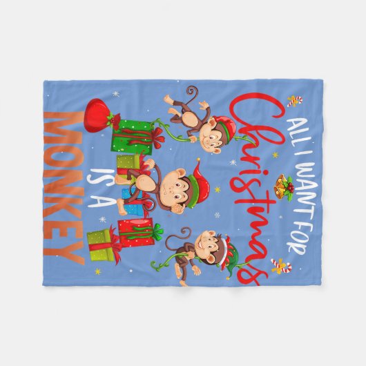 Het enige wat ik wil is Kerstmis Fleece Deken (Voorkant (Horizontaal))