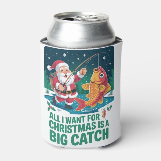 Het enige wat ik wil met kerst is een grote vangst blikjeskoeler (Blikje Voorkant)