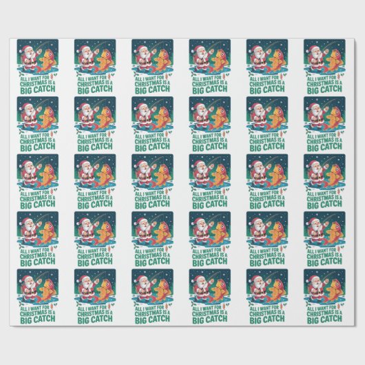 Het enige wat ik wil met kerst is een grote vangst cadeaupapier (Vlak)