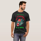 Het enige wat ik wil met kerst is een ufo t-shirt (Voorkant volledig)
