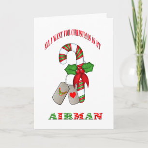 Het enige wat ik wil voor de kerst is mijn Airman  Feestdagen Kaart
