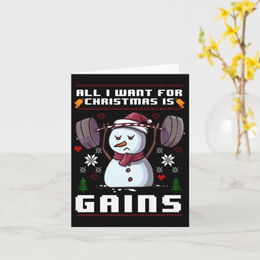 Het enige wat ik wil voor de kerstdagen is Snowman Kaart (Gele Bloem)