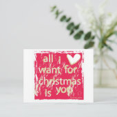 Het enige wat ik wil voor Kerstmis, ben jij! Feestdagenkaart (Staand voorkant)