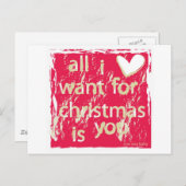 Het enige wat ik wil voor Kerstmis, ben jij! Feestdagenkaart (Voorkant / Achterkant)