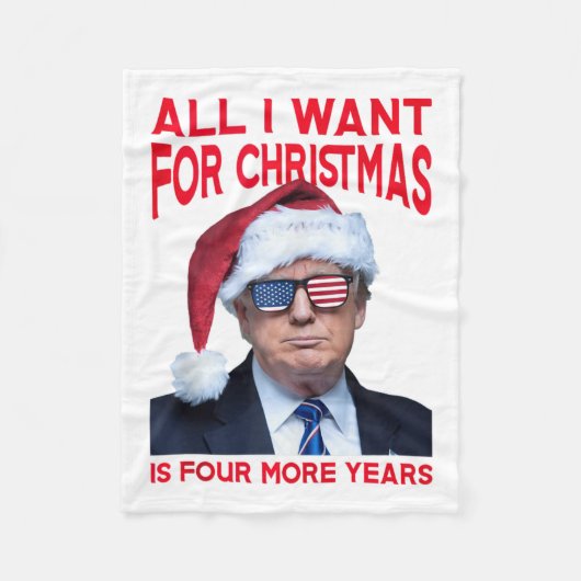 Het enige wat ik wil voor Kerstmis is nog vier jaa Fleece Deken (Voorkant)