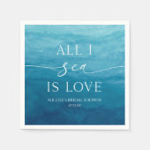 Het enige wat ik Zee is Love Ocean Beach Zee Vrijg Servet (Voorkant)