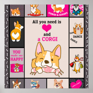 Het enige wat je nodig hebt is Corgi deken Poster