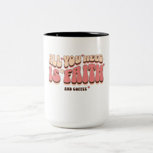 Het enige wat je nodig hebt is een Christelijke ko Tweekleurige Koffiemok