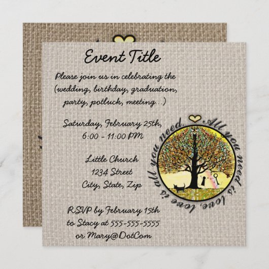 Het enige wat je nodig hebt is een liefdesboom van kaart (Voorkant / Achterkant)