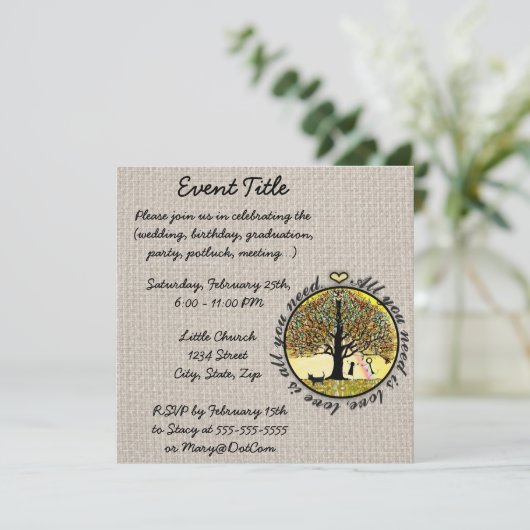 Het enige wat je nodig hebt is een liefdesboom van kaart (Staand voorkant)