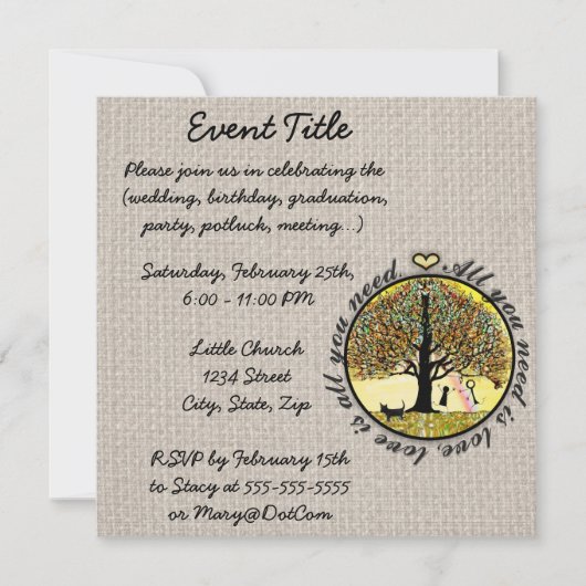 Het enige wat je nodig hebt is een liefdesboom van kaart (Voorkant)