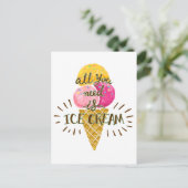 Het enige wat je nodig hebt is ijs, de zomer briefkaart (Staand voorkant)